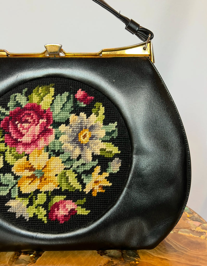 1950’s Floral Embroidered Handbag