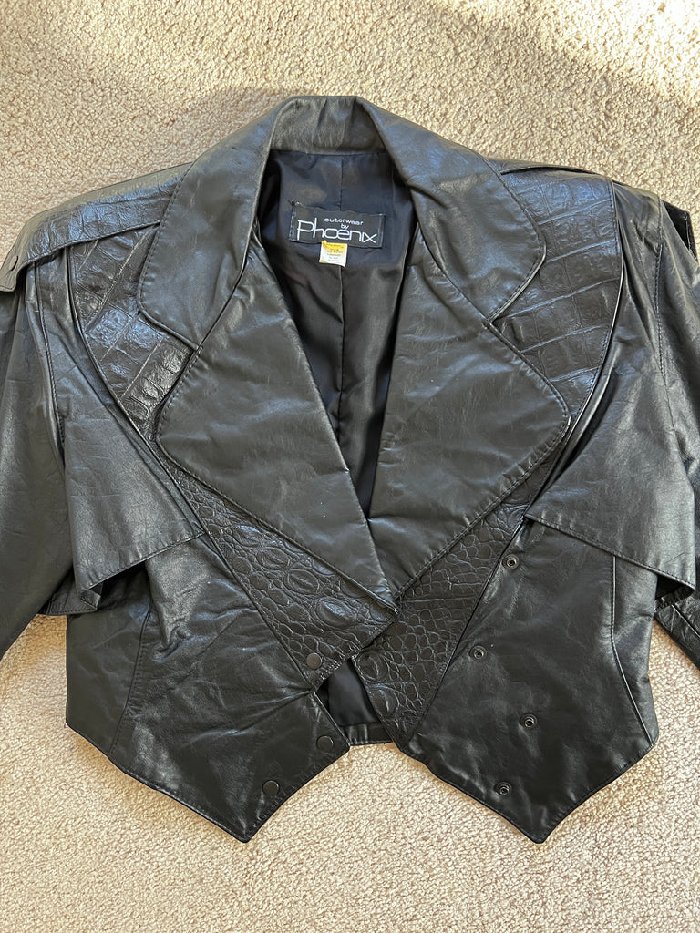 Outerwear by Phoenix Black Leather Jacket - M