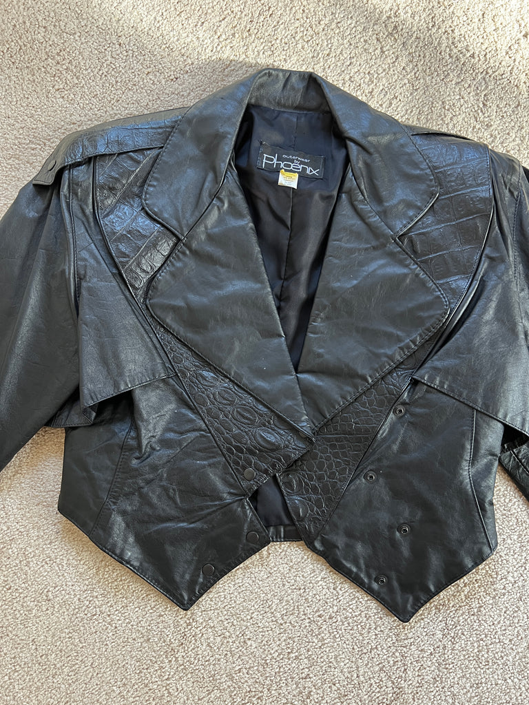 Outerwear by Phoenix Black Leather Jacket - M