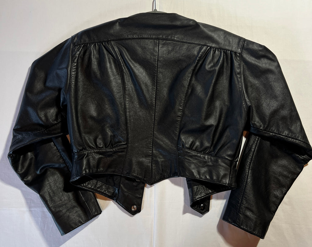 Vintage Black Leather Jacket CHIA - S